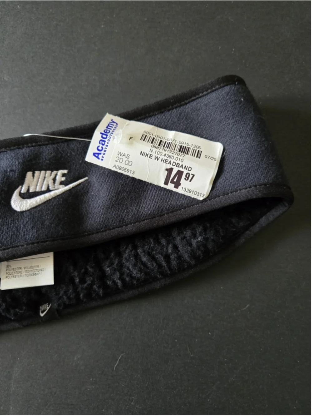 Nike Club Fleece Headband Black Winter Sports One Size Unjsex (D-09)